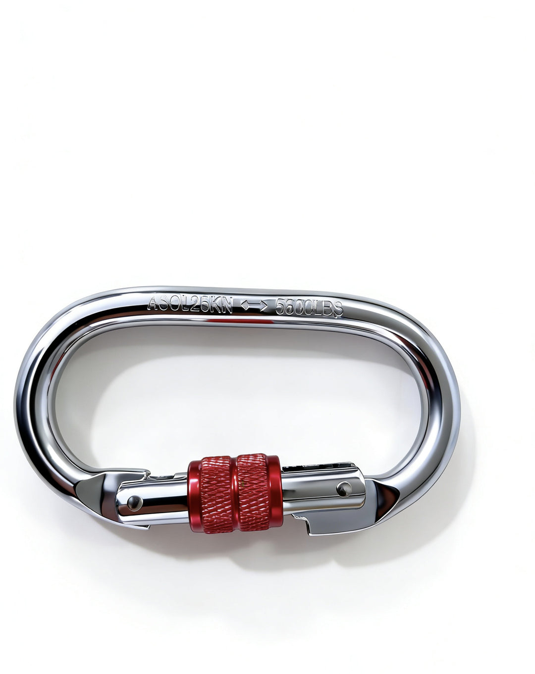 Steel carabiner for climbing, 25 KN