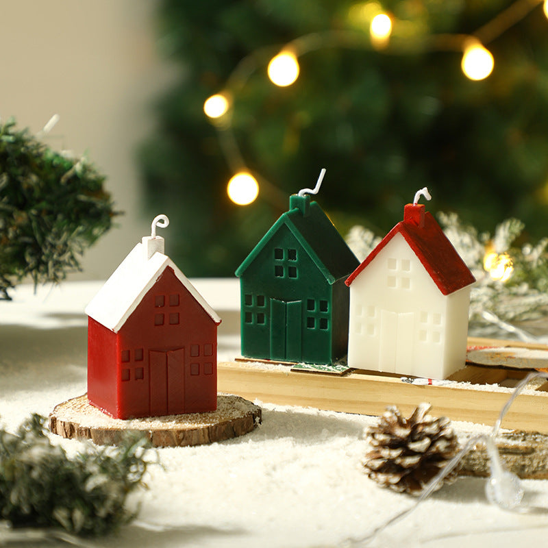 Scented candle with house design, handmade