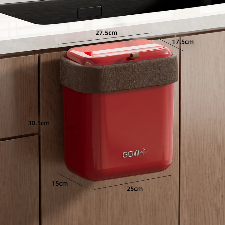 Wall-mounted waste container with lid, 12 L
