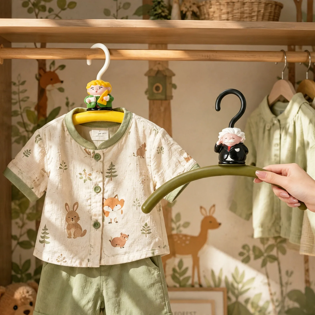Clothes hanger with cartoon character design non-slip