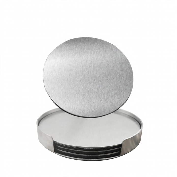 Stainless Steel Coaster Set, 5-piece, round