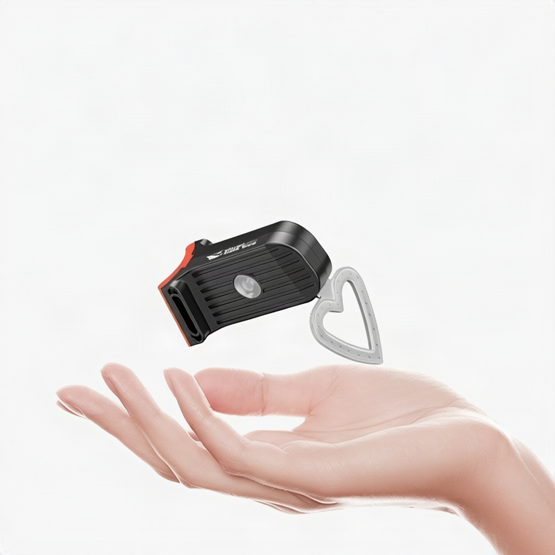 Bicycle rear light with flowing light effect, USB-C