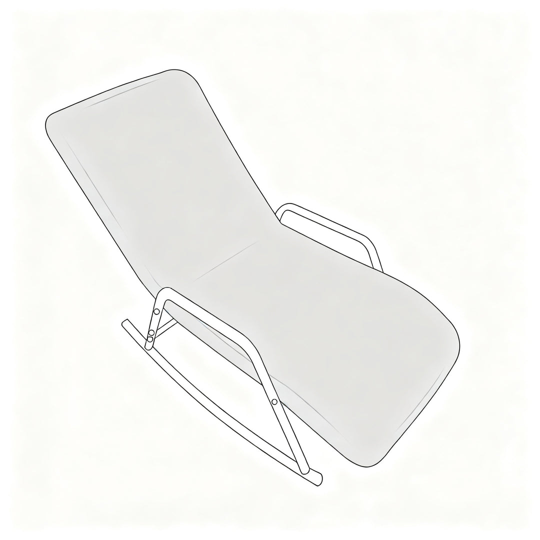 Elastic lounge chair cover, solid color, single seat
