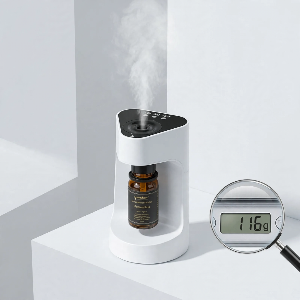 Ultrasonic fragrance diffuser, water-free, USB-powered