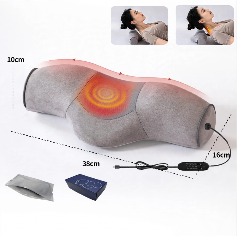 Neck pillow with heat function and massage, round