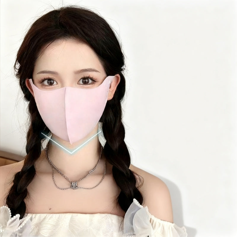 UV protection face mask with ear loops and neck protection