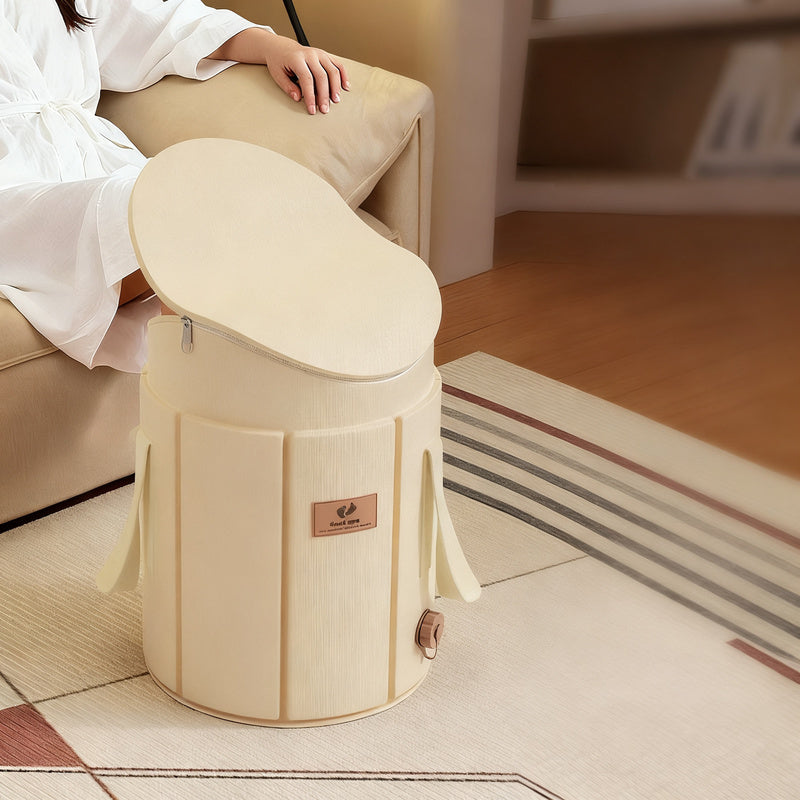 Foldable foot bath with heat retention