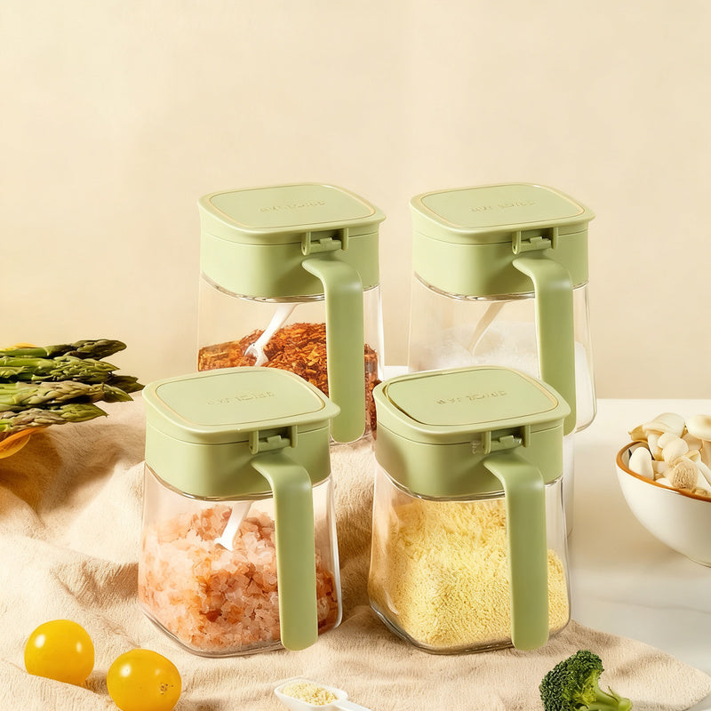 Glass spice boxes with lid, modern