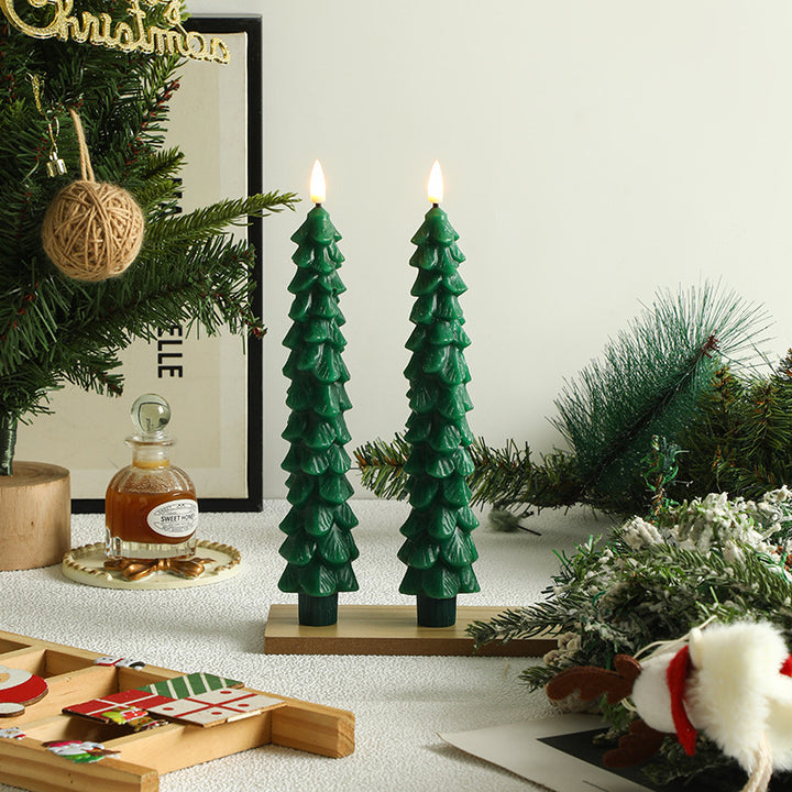 LED Christmas candle made of wax, 4.5 cm × 25 cm