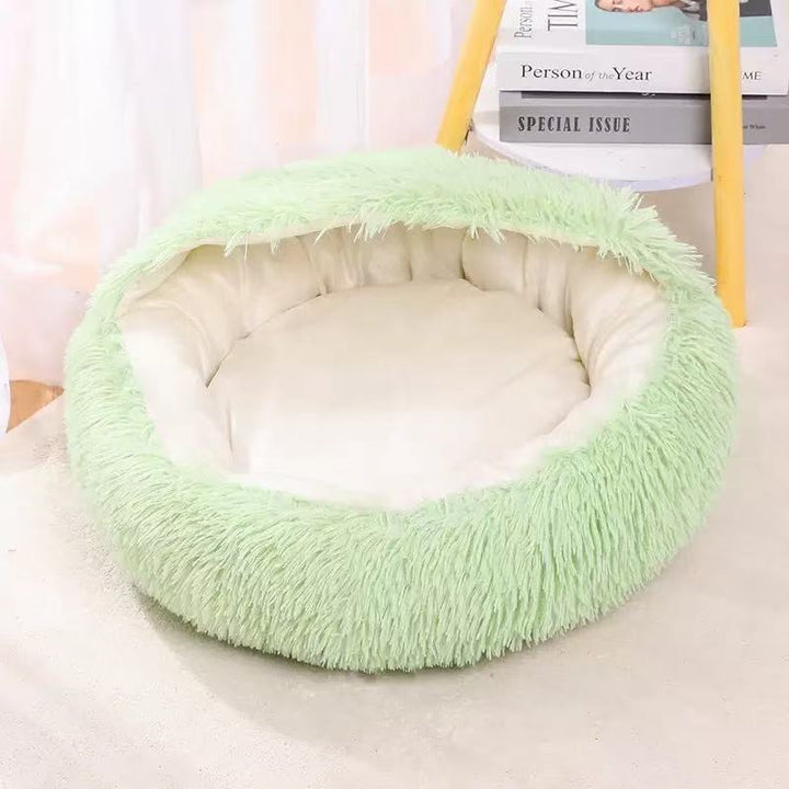 Fluffy cat bed, round, warming