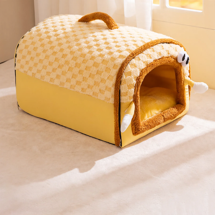 Curved pet bed for large dogs and cats