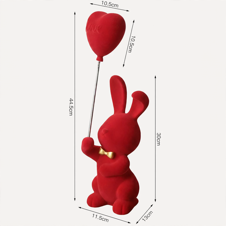Modern decorative figure made of resin with velvet surface