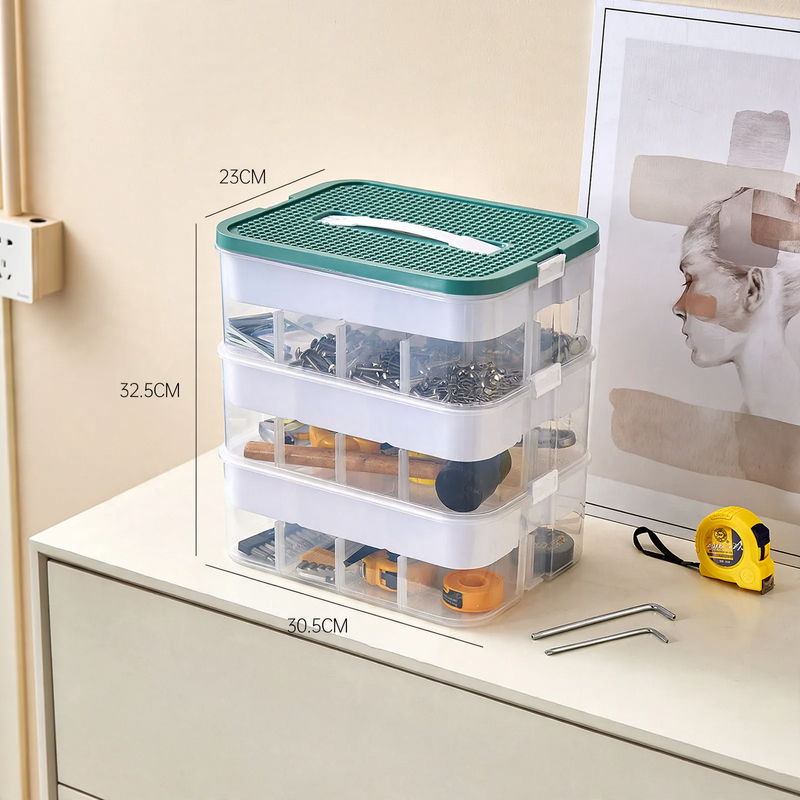 Organizer box with compartments, stainless steel, model yz-3271-2
