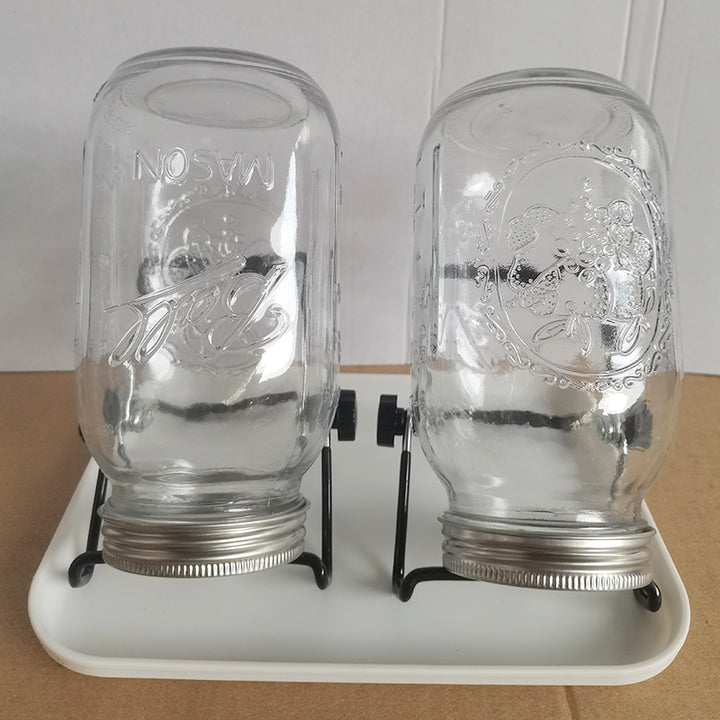 Glass storage jars, various sizes