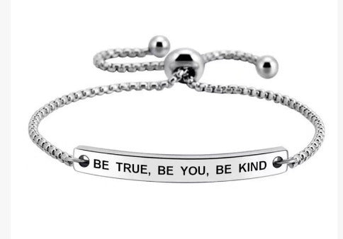 Stainless steel bracelet with geometric design