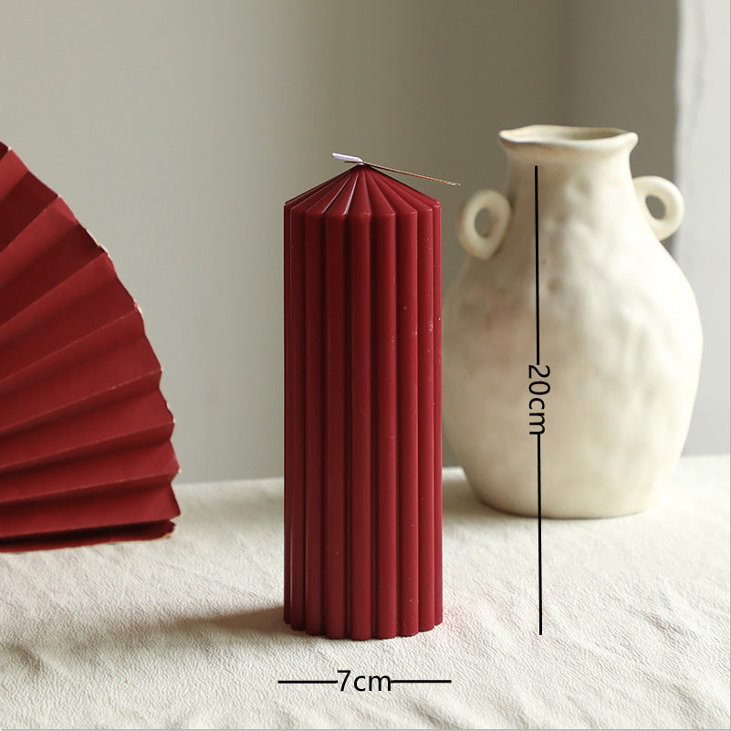 Handmade scented candle made of soy wax, wine red