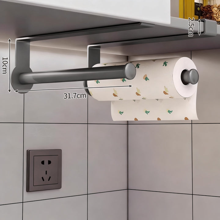 Carbon steel kitchen roll holder, wall-mounted