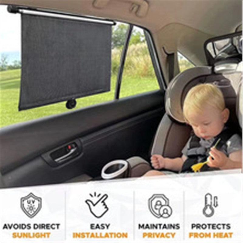 Car sunshade with suction cup, mesh fabric