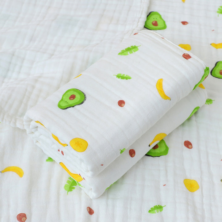 Cotton bath towel, 4-ply, with patterns