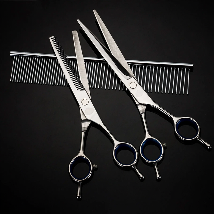 Stainless steel shear set for dog grooming