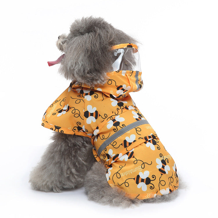 Dog rain jacket with reflectors, multiple designs