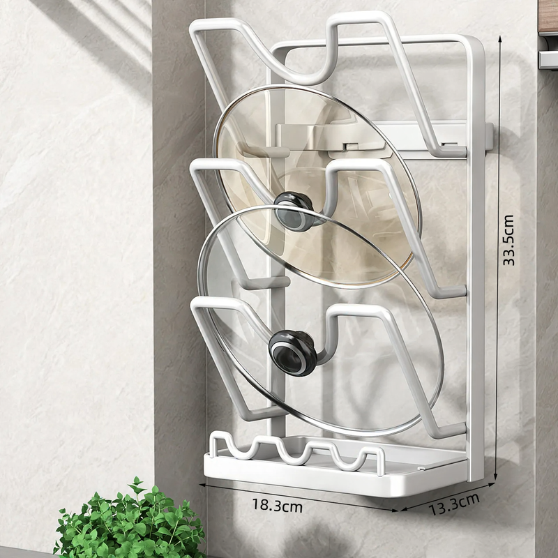 Pot lid and cooking spoon holder, wall and table version
