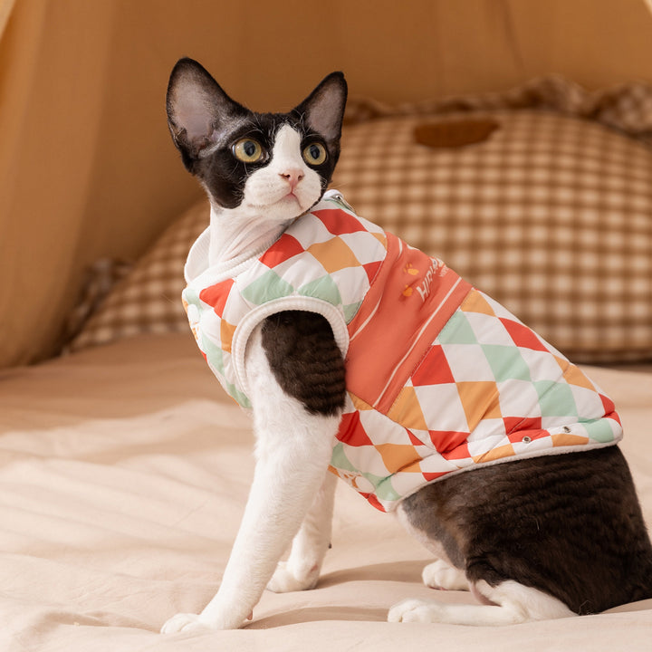 Quilted vest dress for cats and small dogs