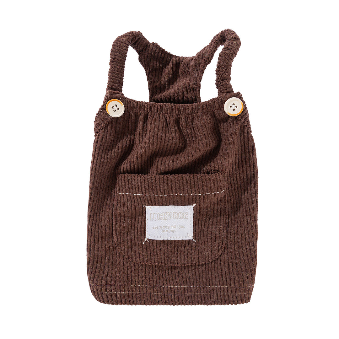 Dog carrier dress made of cord, with pocket