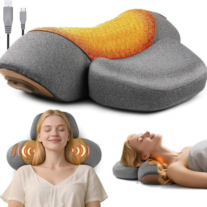 Neck massage pillow with heating function