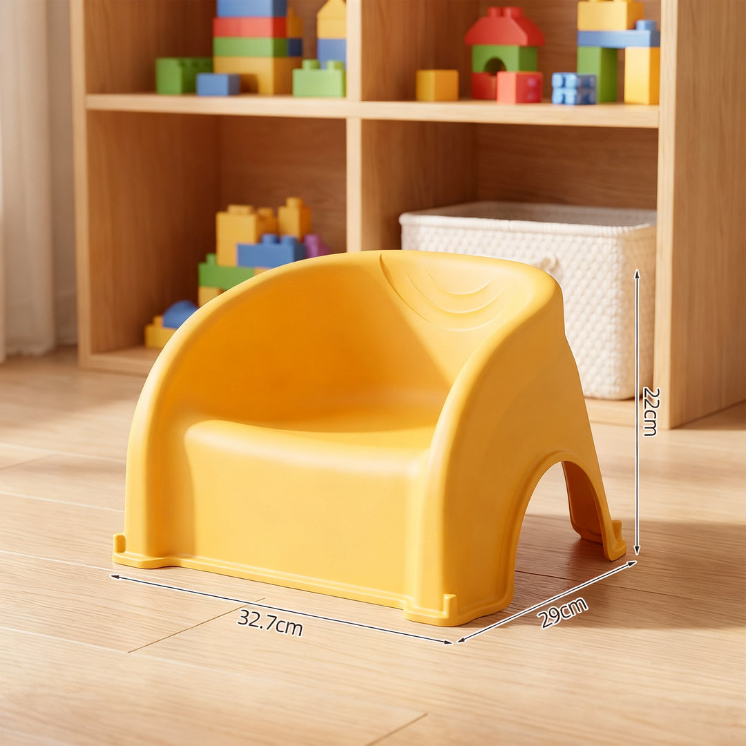 Plastic children's chair with backrest, stackable