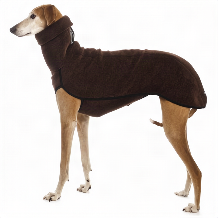 Dog coat made of sweatshirt fabric with pockets