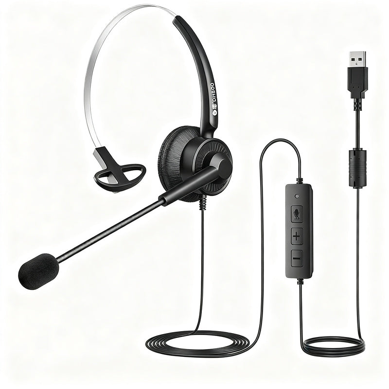 Bai'en DH800 Call Center Agent Telemarketing Outbound Customer Service Headset Computer Mobile Phone Telephone Headset