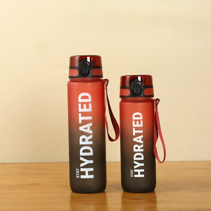 Sports water bottle with flip top, 750–1000 ml