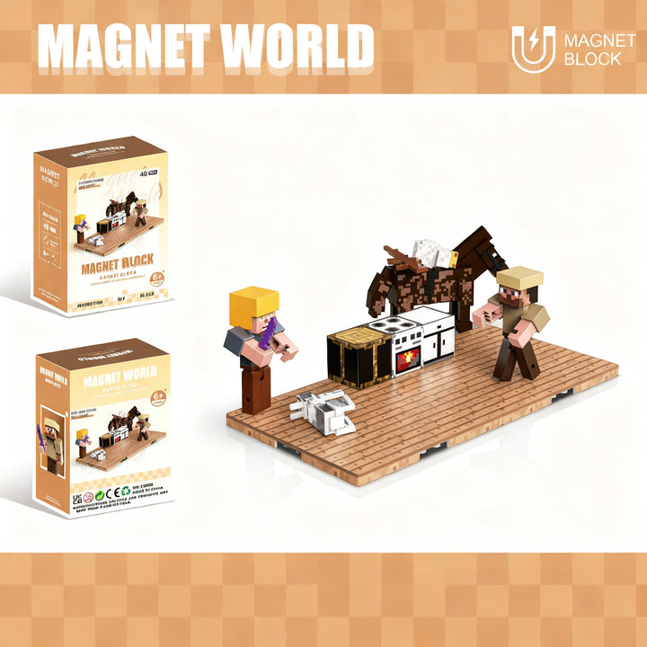 Magnetic building blocks, plastic, children's toy