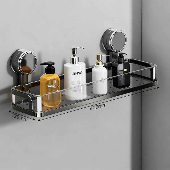 Bathroom shelf with suction cup without drilling