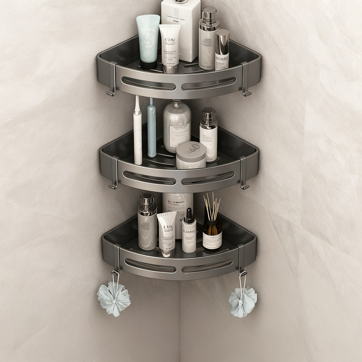 Triangle wall shelf for bathroom, no drilling