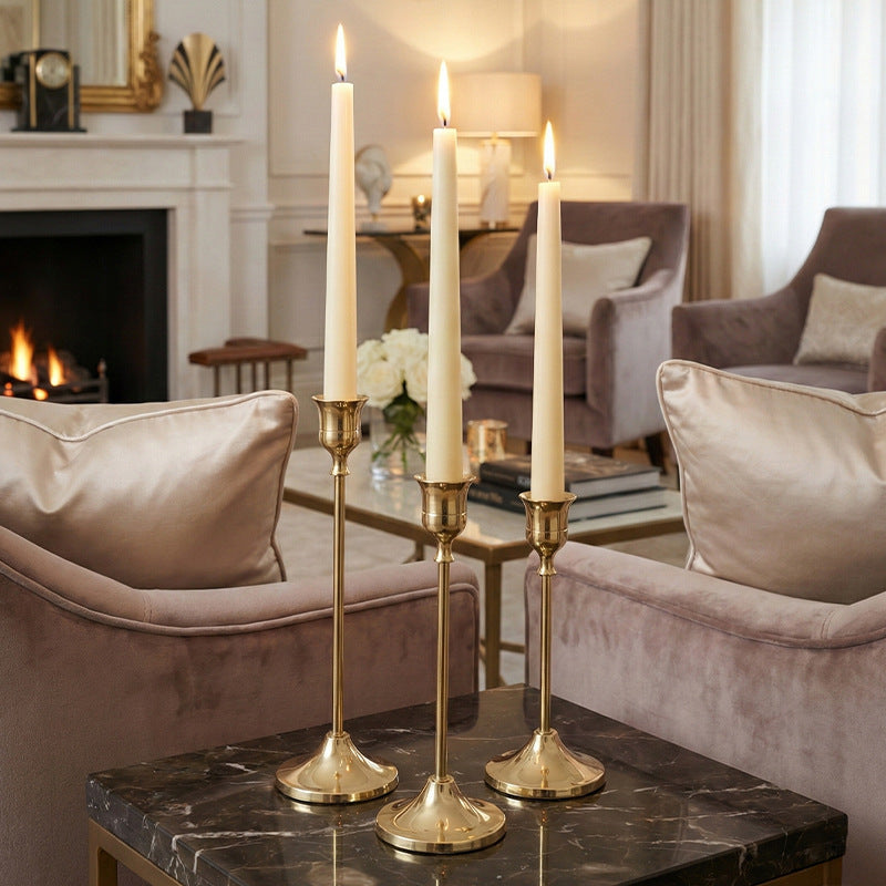 Candle holder set, 3-piece, iron, vintage style