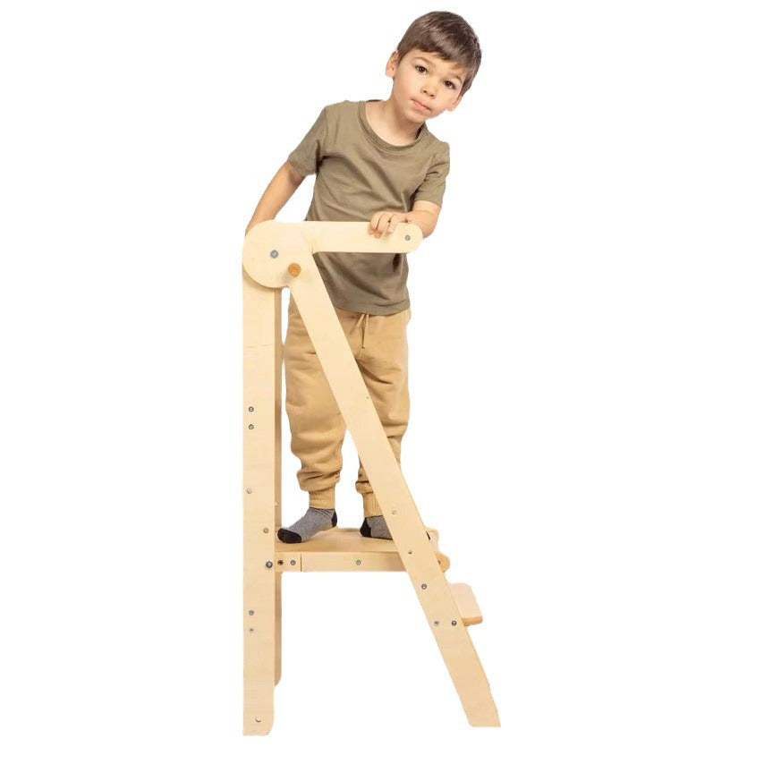 Montessori Learning Tower made of wood, foldable, 91×46×48 cm