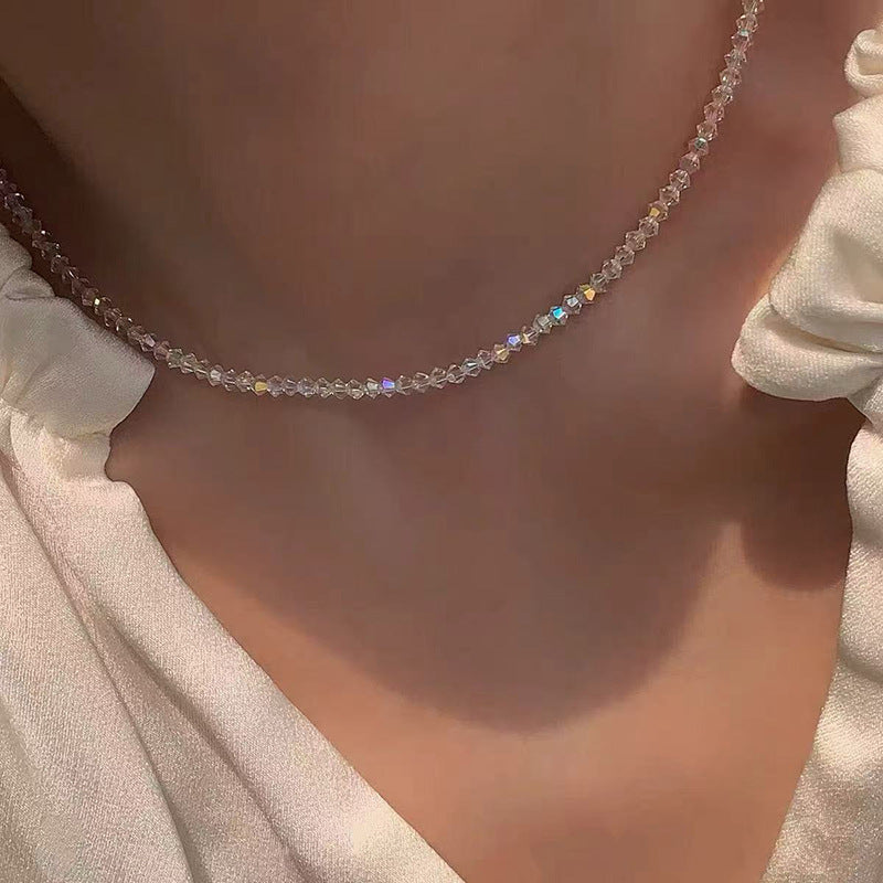 Pearl necklace with silver clasp, pearls 4–12 mm
