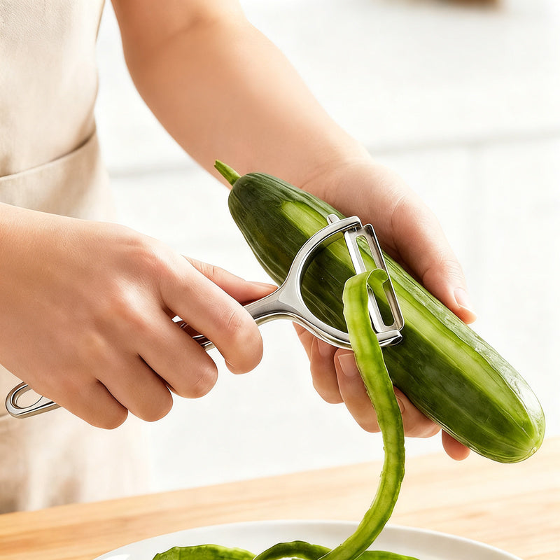 Multi-purpose peeler made of zinc alloy