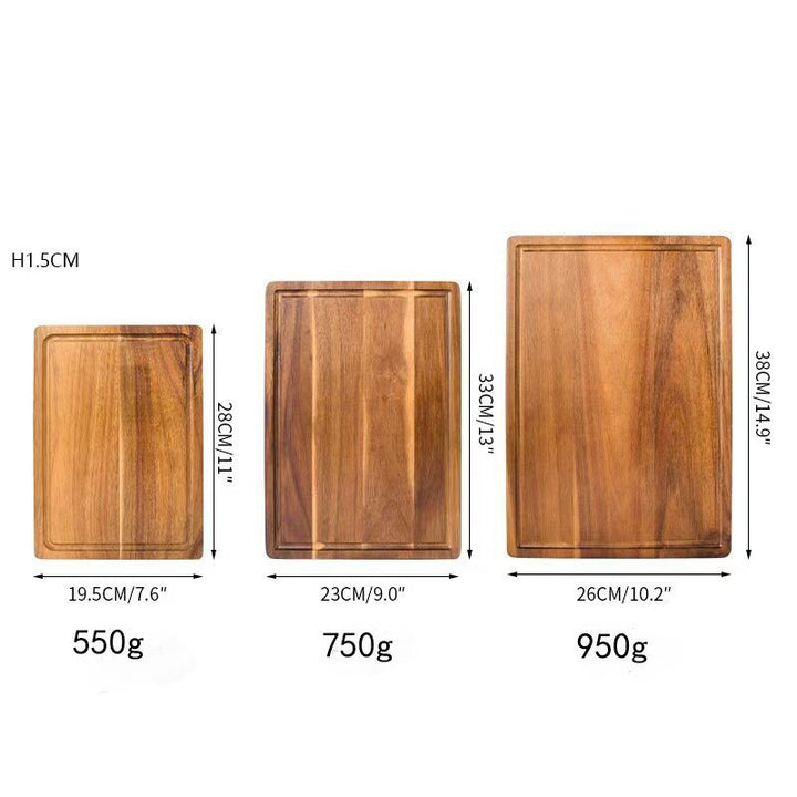 Wood cutting board, square, single or 3-piece set