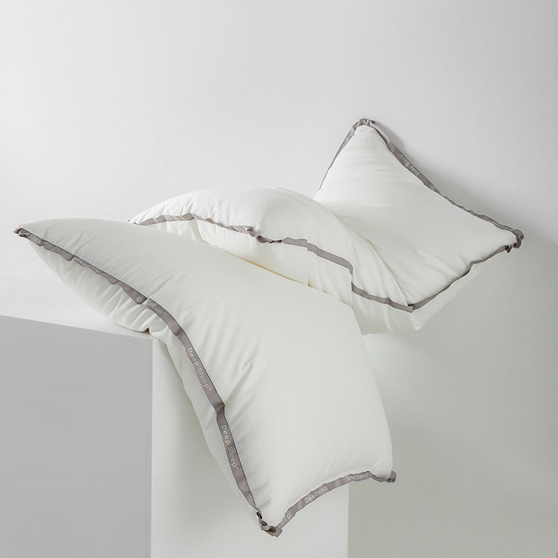 Flat neck support pillow with soybean fiber