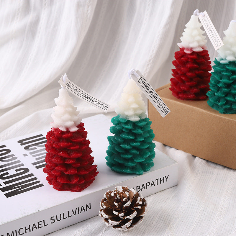 Handcrafted Christmas tree scented candle made of soy wax