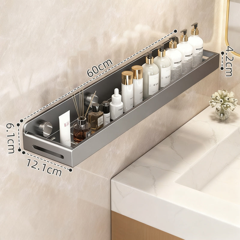 Invisible bathroom wall shelf without drilling