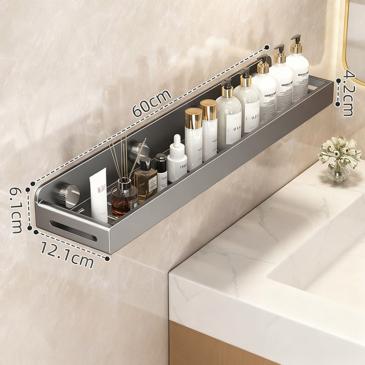 Invisible bathroom wall shelf without drilling