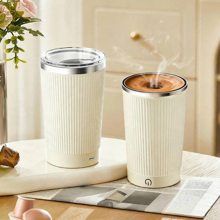 Electric self-mixing cup, 400 ml, stainless steel