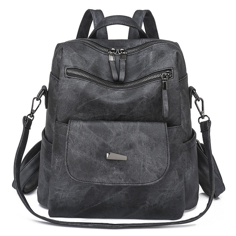 Women's backpack made of PU, large capacity