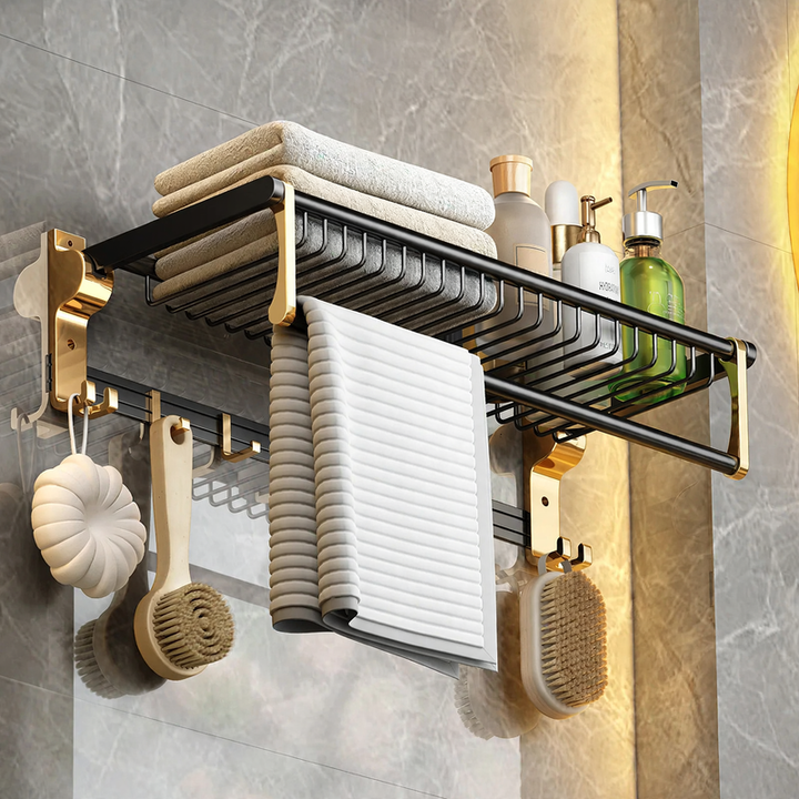 Bathroom shelf, aluminum, triangular, no drilling