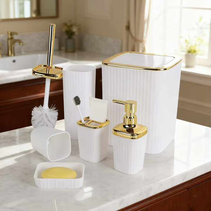 Waste bin with double chamber, round