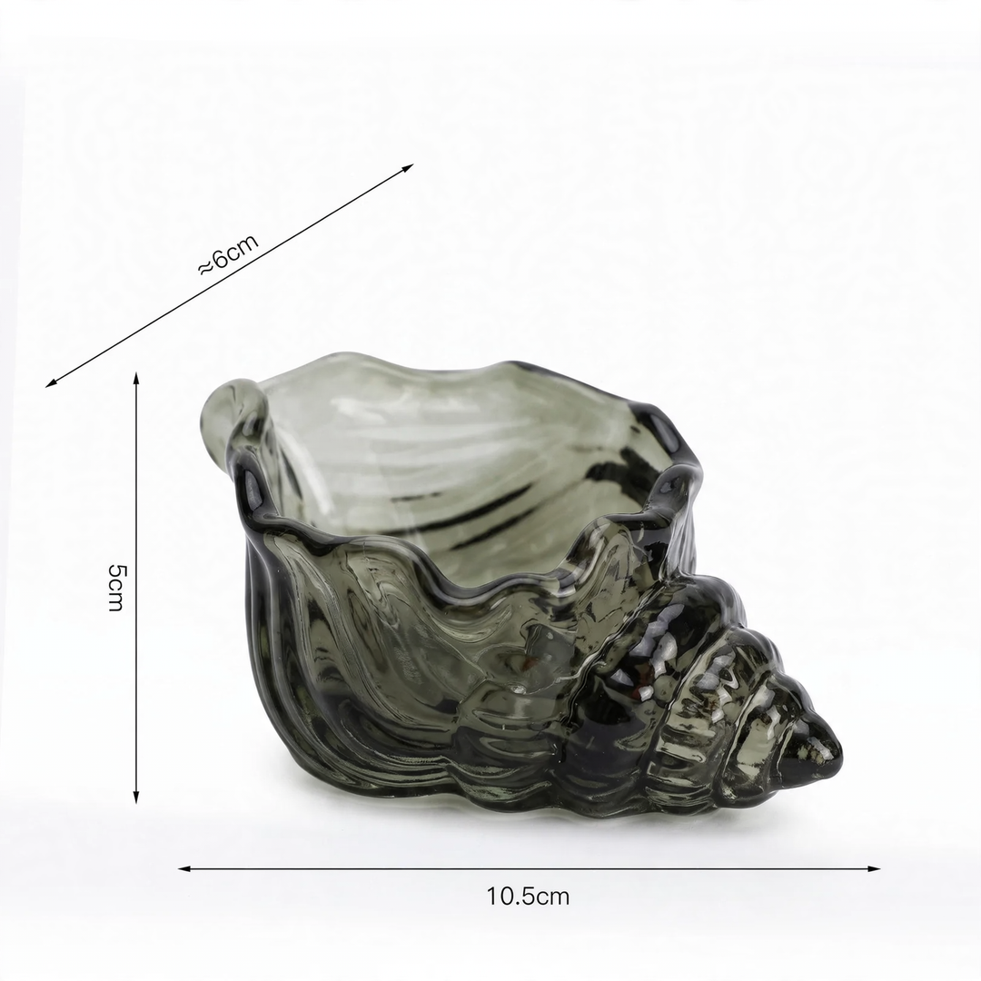Glass candle holder shell shape, high borosilicate glass
